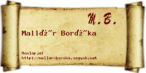 Mallár Boróka névjegykártya
